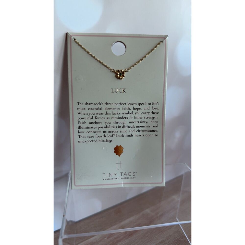 Tiny Tags "Luck" Necklace | 14K Gold Ion Plated | NWT